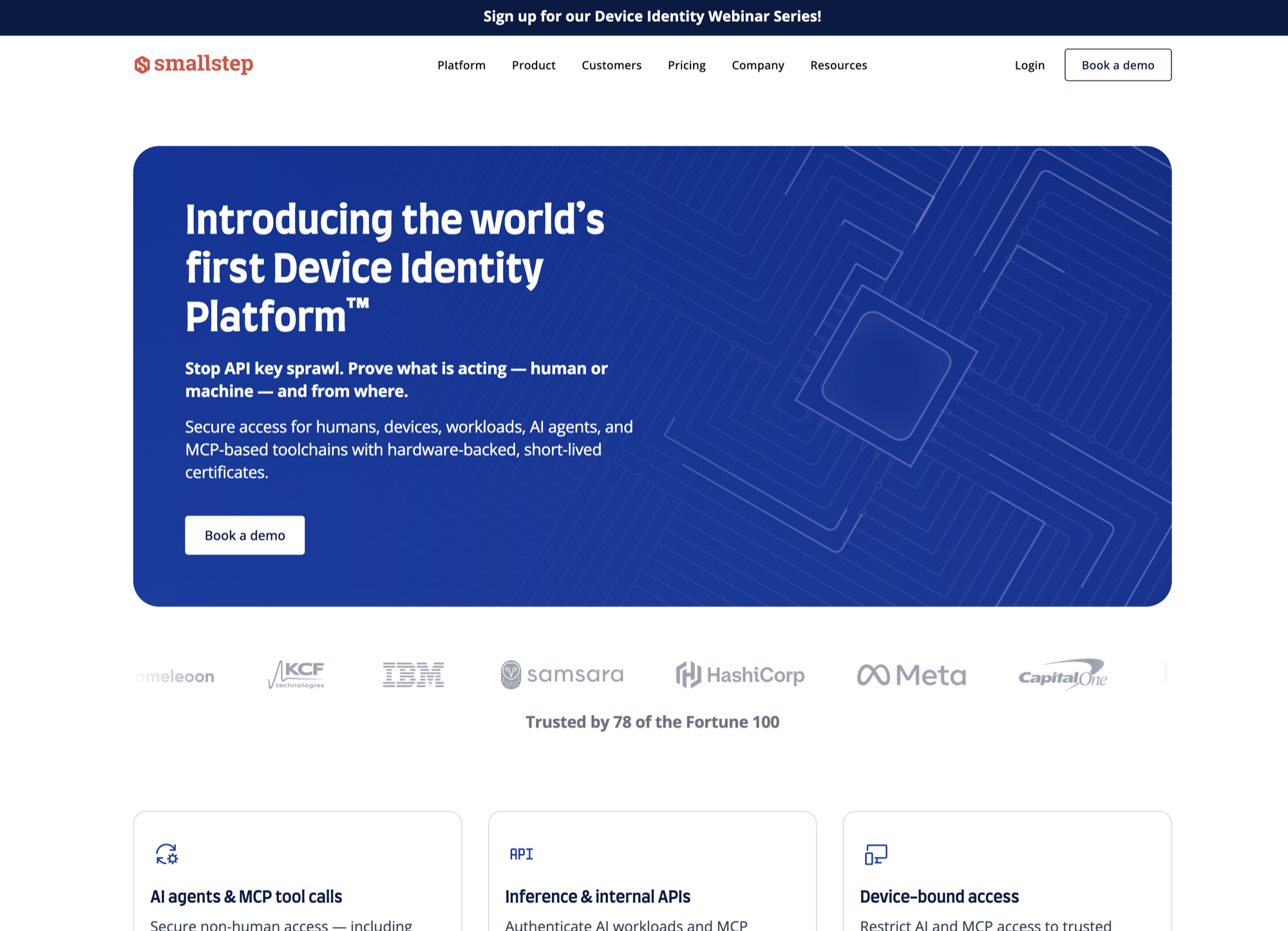 Second marketing refresh introducing the 'world's first Device Identity Platform' with Fortune 100 customer logos